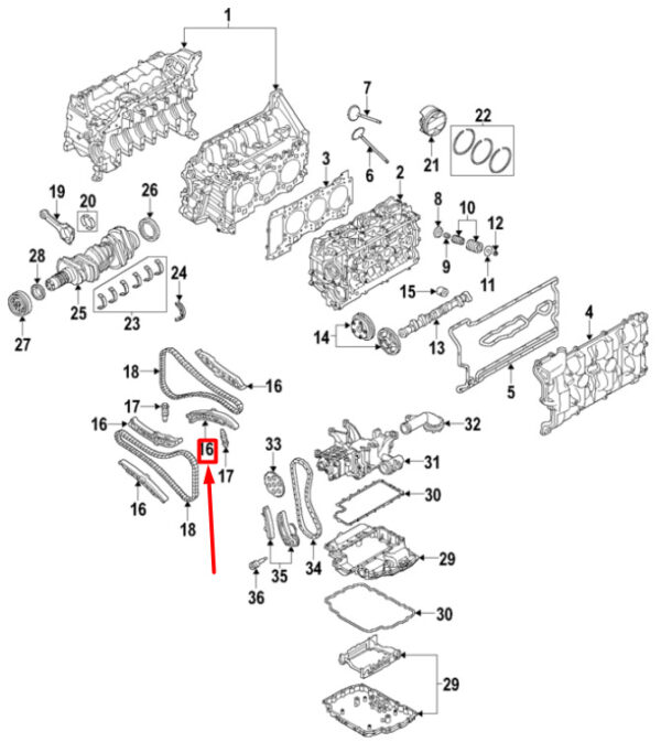 9A110515303 - Porsche 911 991 control chain guide rail 9A110515303 NEW ORIGINAL
