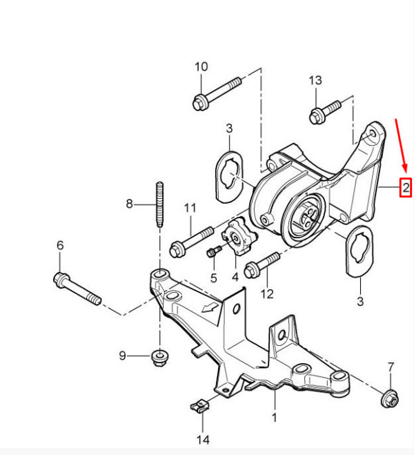 9A137502322 - Porsche Boxster 987 Engine Mount 9A137502322 NEW GENUINE