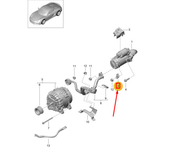 9A160726700 - Porsche Boxster Spyder 981 Starter Contact Carrier 9A160726700 NEW GENUINE