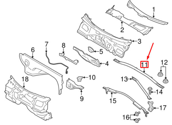 9A780562902 - Genuine Porsche Macan 2014-2018 Reinforcement Waterfall Support Bearing 9A780562902
