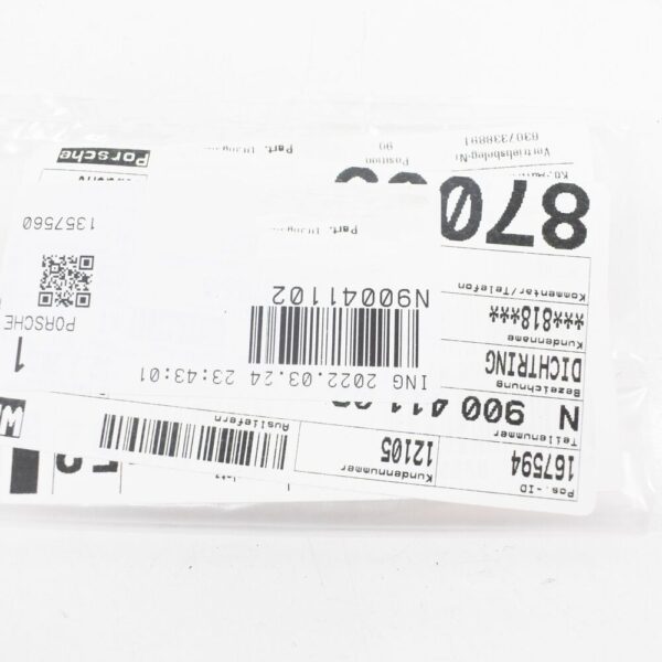 N90041102 - New Porsche Cayenne 9PA Engine Control Cover, Round Gasket N90041102 Genuine