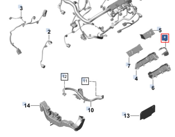 PAB97182140 - Porsche Cayenne 9y0/9y3 Engine Cable Routing PAB97182140 NEW ORIGINAL