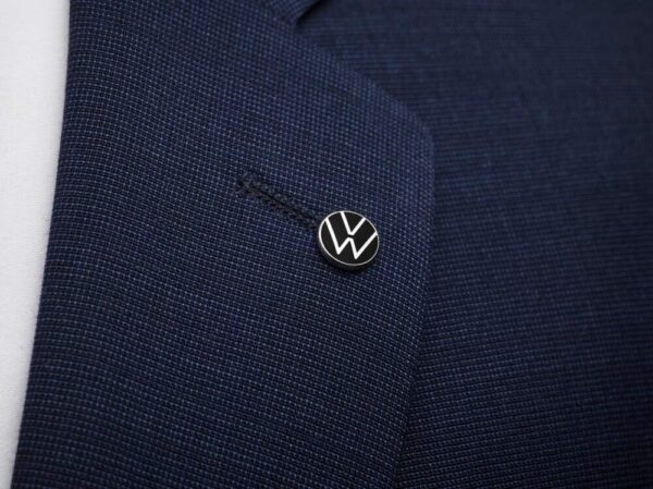 000087000T - Volkswagen Logo VW Pin Original Silver/Black Badge 000087000T