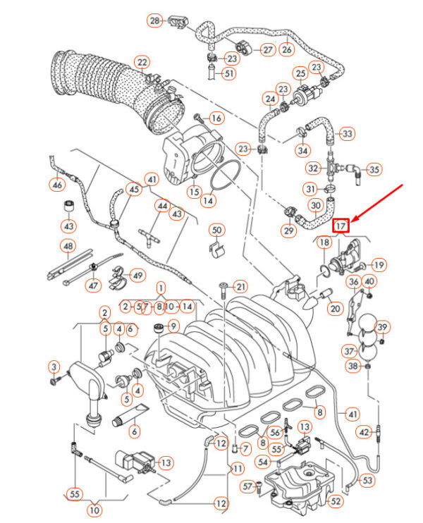 079133424S - Audi A5 S5 Coupe Sportback A6 Avant S6 quattro Adapter Genuine 079133424S