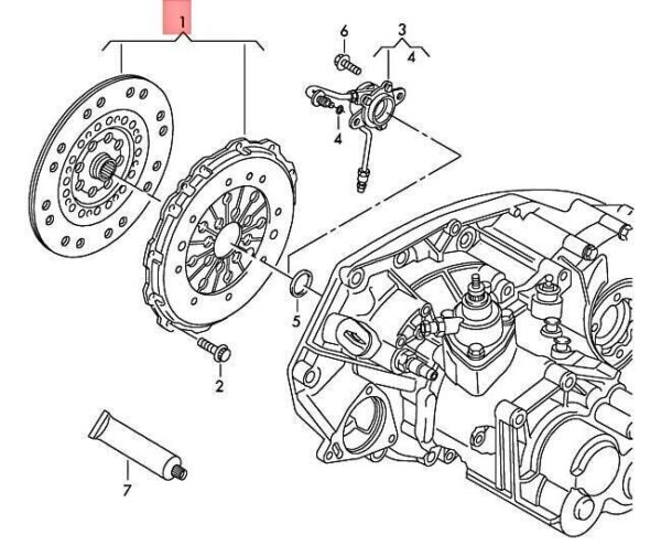 07K141015B - Audi Original Clutch Plate and Pressure Plate 07K141015B