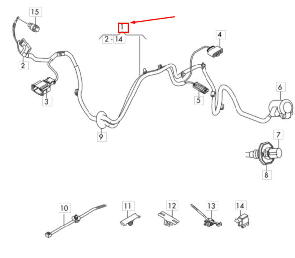 4M0971124H - Audi Q7 4M towbar wiring original 4M0971124H