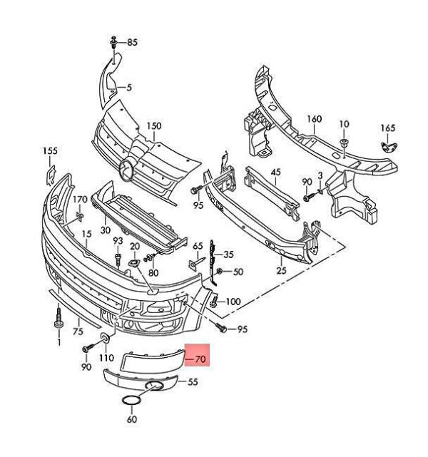 7E08078207G9 - OEM VW Campmobile Typ2 Transp. LT Protective Strip Right 7E08078207G9