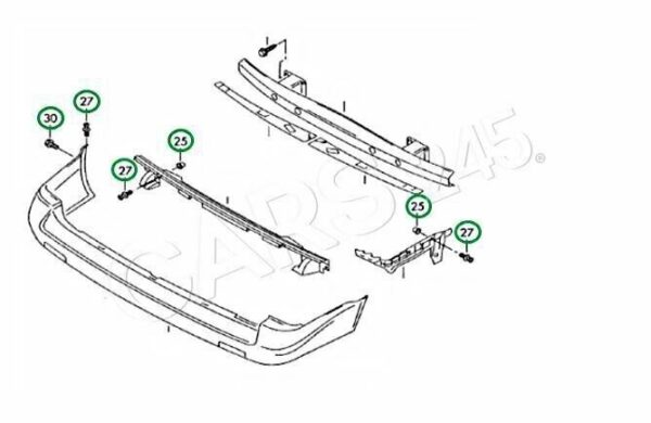 7E0898623A - VW 1 set of bumper fasteners 7E0898623A Original