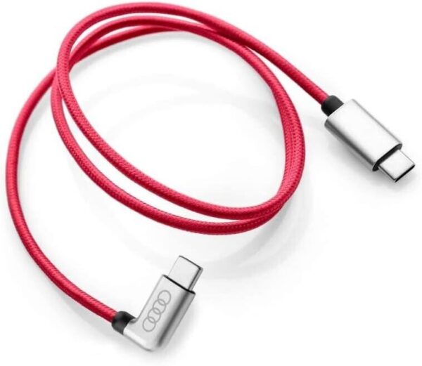 8S0051435L - Audi USB-C to USB-C Charging Cable Red Angle Connection Cable 8S0051