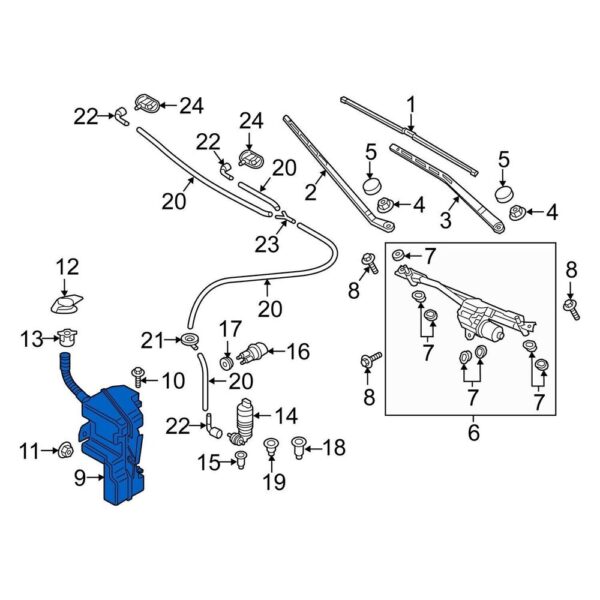 8U0955453Q - Audi Q3 11-18 Genuine Glass Washer Liquid Tank 8U0955453Q