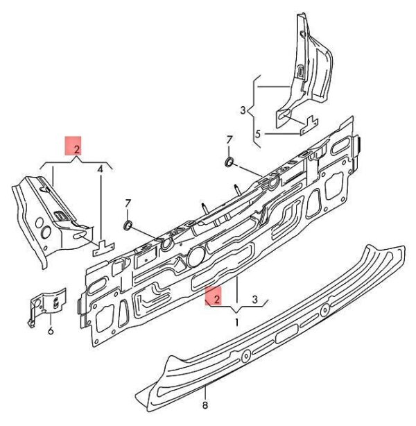 8V4813509 - OEM Connecting Piece Left AUDI A3 S3 Sportback Lim. Quattro. Rs3 8V4813509