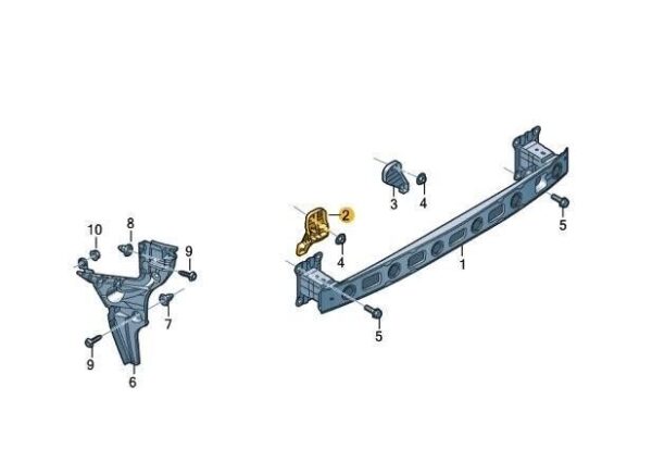 8V5807329 - Audi A3 S3 8V 13-16 Genuine Rear Left Bumper Bracket 8V5807329