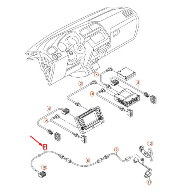 000098670A - NEW VW POLO 6R MK5 INFOTAINMENT SYSTEM ADAPTER AERIAL WIRE 000098670A ORIGINAL