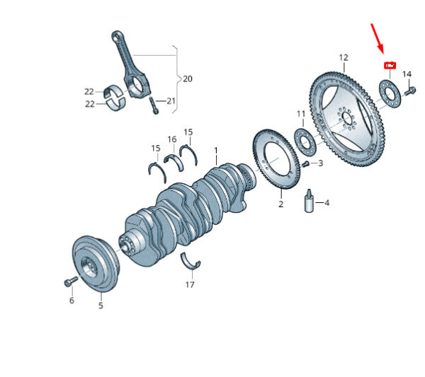 021105303B - NEW VW TOUAREG 7P MK2 CRANKSHAFT COMPENSATION WASHER 021105303B ORIGINAL