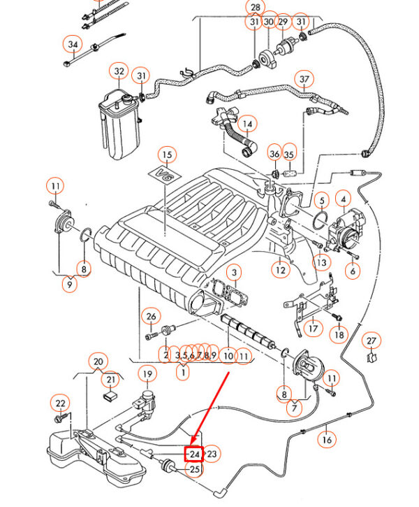 022133997 - New Volkswagen EOS TEE 022133997 Genuine