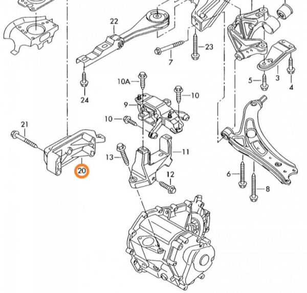 036199275AB - NEW VOLKSWAGEN POLO 9N GEARBOX MOUNT BRACKET 036199275AB