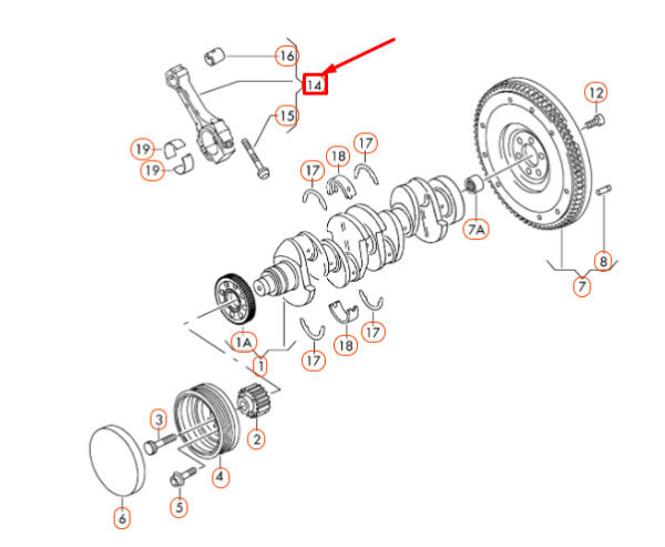 038105401G - NEW VOLKSWAGEN JETTA A5 CRANKSHAFT CONNECTING ROD 038105401G ORIGINAL