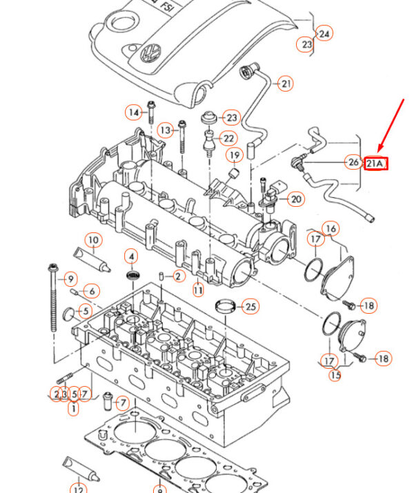 03C103558D - NEW OEM VOLKSWAGEN BEETLE A5 ENGINE VENT HOSE 03C103558D GENUINE