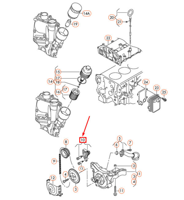 03C109507AE - NEW VOLKSWAGEN EOS CHAIN TENSIONER 03C109507AE GENUINE