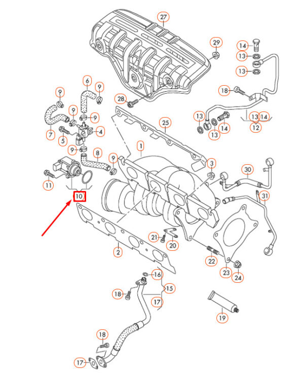 03C145710E - NEW VOLKSWAGEN BEETLE A5 TURBO CUT-OFF VALVE 03C145710E ORIGINAL