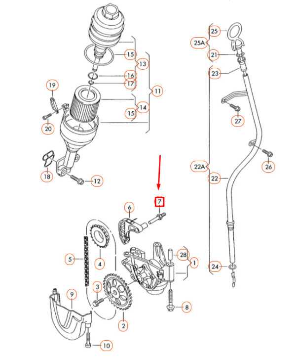 03E109511A - Volkswagen POLO MK5 6R Chain Clamp Pin 03E109511A NEW REAL