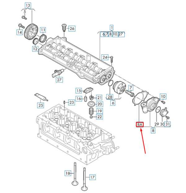 03L145215J - NEW VOLKSWAGEN BEETLE A5 CAMSHAFT ADJUSTER MODULE SEALING 03L145215J