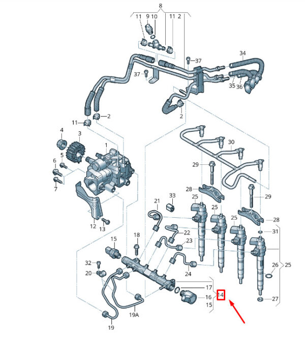 03N130093B - NEW VW TRANSPORTER VI T6 FUEL RAIL 03N130093B