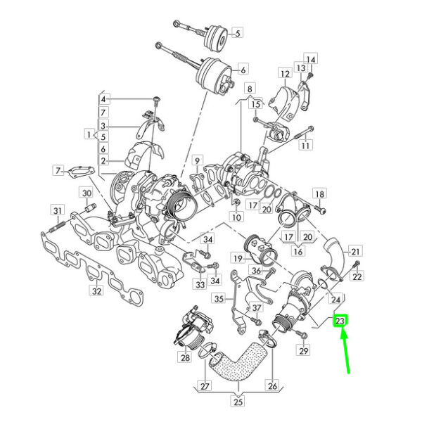 03N145901 - NEW VOLKSWAGEN PASSAT B8 3G EXHAUST MANIFOLD BYPASS VALVE 03N145901 ORIGINAL