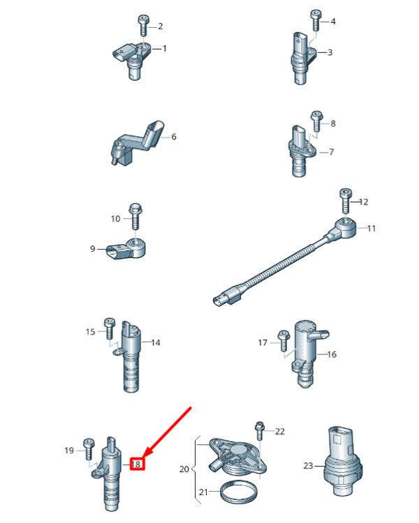 04E906455Q - NEW VOLKSWAGEN T-ROC A11 OIL PUMP OPERATING VALVE 04E906455Q