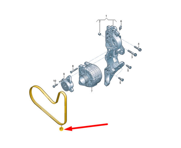 04L903137 - NEW VW PASSAT B8 AC GENERATOR POLY V BAND 04L903137 ORIGINAL