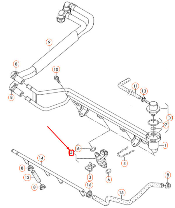 06A906031BA - NEW VOLKSWAGEN BEETLE 9C FUEL INJECTOR 06A906031BA ORIGINAL