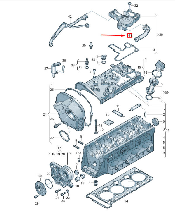 06H103223D - NEW VW TRANSPORTER VI T6 VENT HOSE 06H103223D