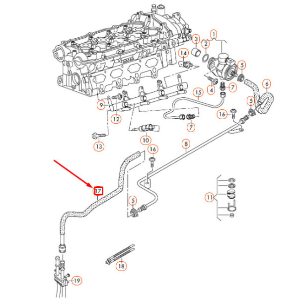 06J133986K - OEM VOLKSWAGEN EOS FUEL HOSE 06J133986K GENUINE