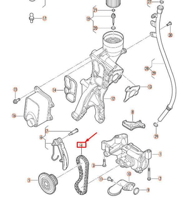 06K115225D - NEW VOLKSWAGEN BEETLE A5 OIL PUMP DRIVE CHAIN 06K115225D