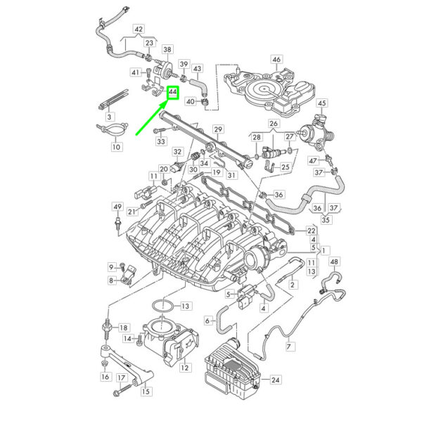 06L133519C - NEW VOLKSWAGEN PASSAT B8 3G VACUUM SYSTEM VALVE BRACKET 06L133519C