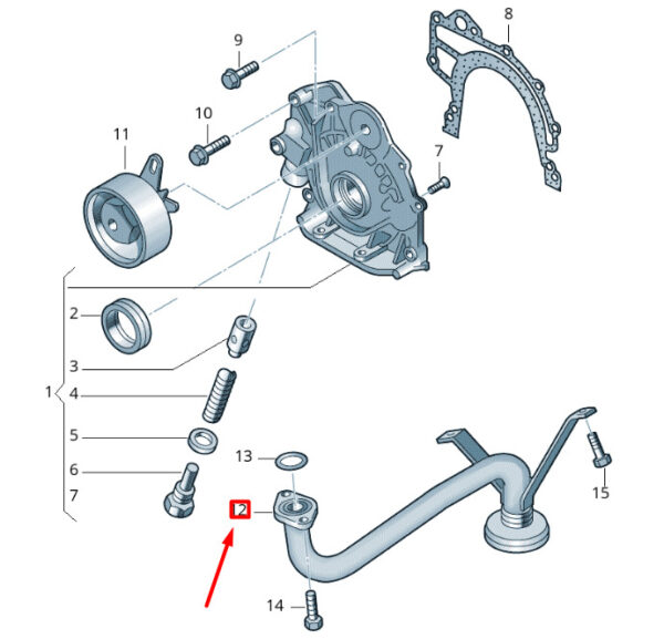 076115251 - NEW VOLKSWAGEN CRAFTER 2F MK1 OIL PUMP SUCTION LINE 076115251