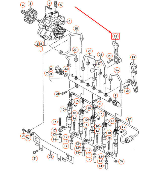 076130179 - Volkswagen Crafter 2E Left Fuel Rail Bracket 076130179 NEW