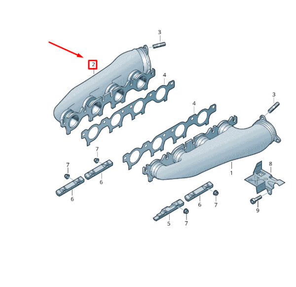 079253034AQ - NEW VW TOUAREG 7P MK2 RIGHT SIDE EXHAUST MANIFOLD 079253034AQ
