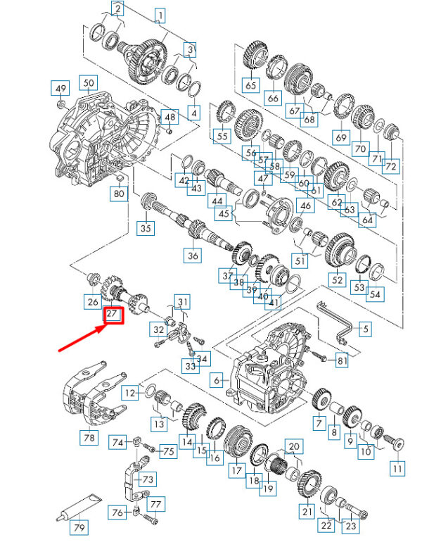 0A4311509F - New VOLKSWAGEN ARTEON 3H7 Reverse Gear Idler Spindle 0A4311509F