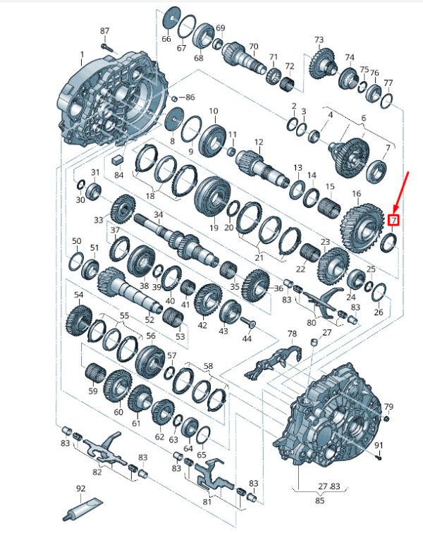 0A5311384C - VW TRANSPORTER VI T6 transmission needle bearing - 0A5311384C, new original