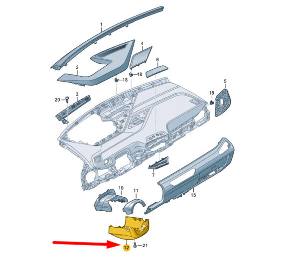 10A858559A7CN - NEW VOLKSWAGEN ID.3 E11 STEERING COLUMN LOWER TRIM 10A858559A7CN