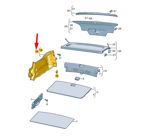 10A867428BCA9 - NEW VOLKSWAGEN ID.3 E11 RIGHT LUGGAGE COMPARTMENT TRIM 10A867428BCA9 ORIGINAL