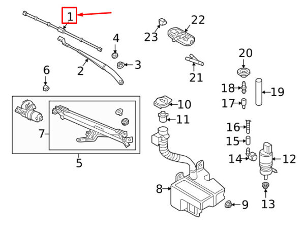 17B955426A03C - NEW VW JETTA MK7 FRONT RIGHT WIPER WINDSHIELD WIPER ARM 17B955426A 03C ORIGINAL