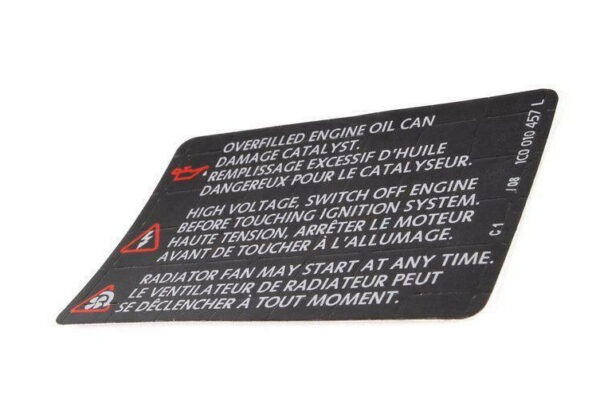 1C0010457L - NEW VOLKSWAGEN BEETLE 9C WARNING LABEL 1C0010457L