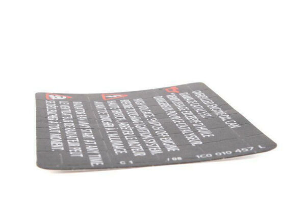 1C0010457L - NEW VOLKSWAGEN BEETLE 9C WARNING LABEL 1C0010457L