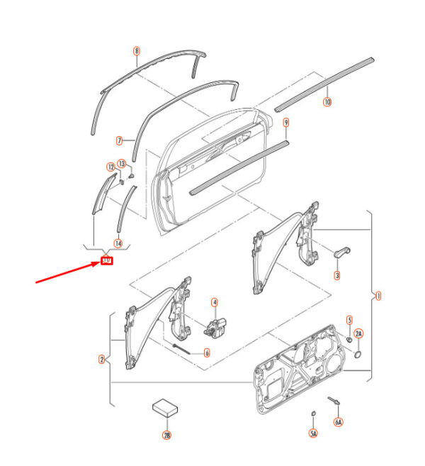 1C0837889F - OEM VW BEETLE 9C FRONT LEFT DOOR WINDOW FRAME APPLIQUE 1C0837889F041 GENUINE