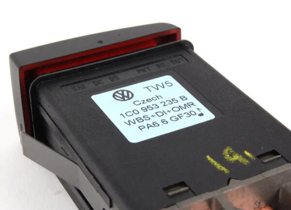 1C0953235BB41 - NEW VOLKSWAGEN BEETLE 9C DASHBOARD HAZARD BUTTON 1C0953235BB41