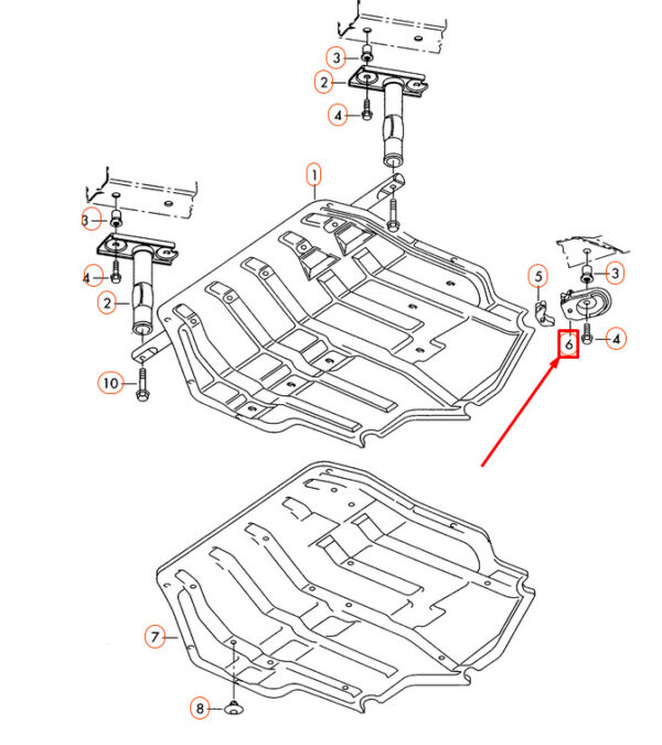 1J0018967A - NEW VOLKSWAGEN BEETLE A5 REAR MOUNT FOR SLIDE PLATE 1J0018967A ORIGINAL