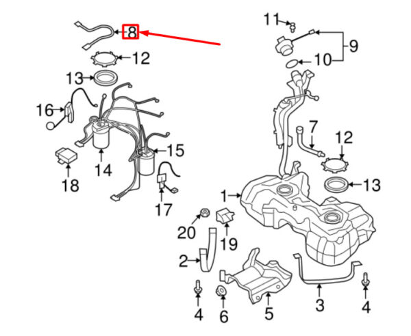 1J0201142A - NEW VOLKSWAGEN GOLF 5K MK6 FUEL TANK WIRE 1J0201142A ORIGINAL