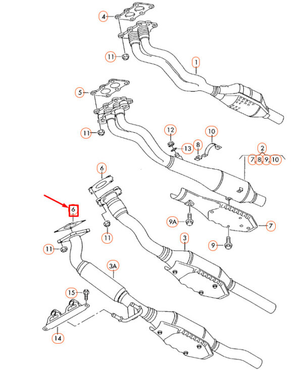 1J0253115L - NEW VOLKSWAGEN BEETLE 9C EXHAUST PIPER GASKET SEAL 1J0253115L ORIGINAL